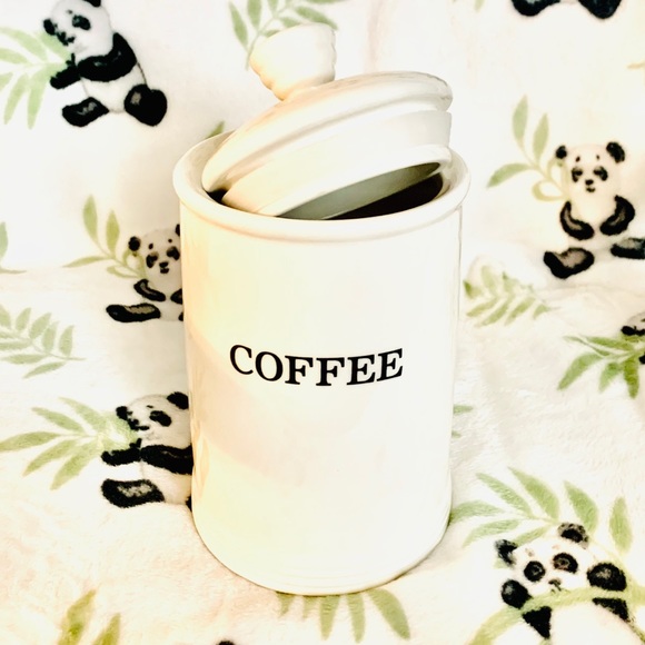 Other - ☕️ Large White Ceramic Coffee Canister ☕️